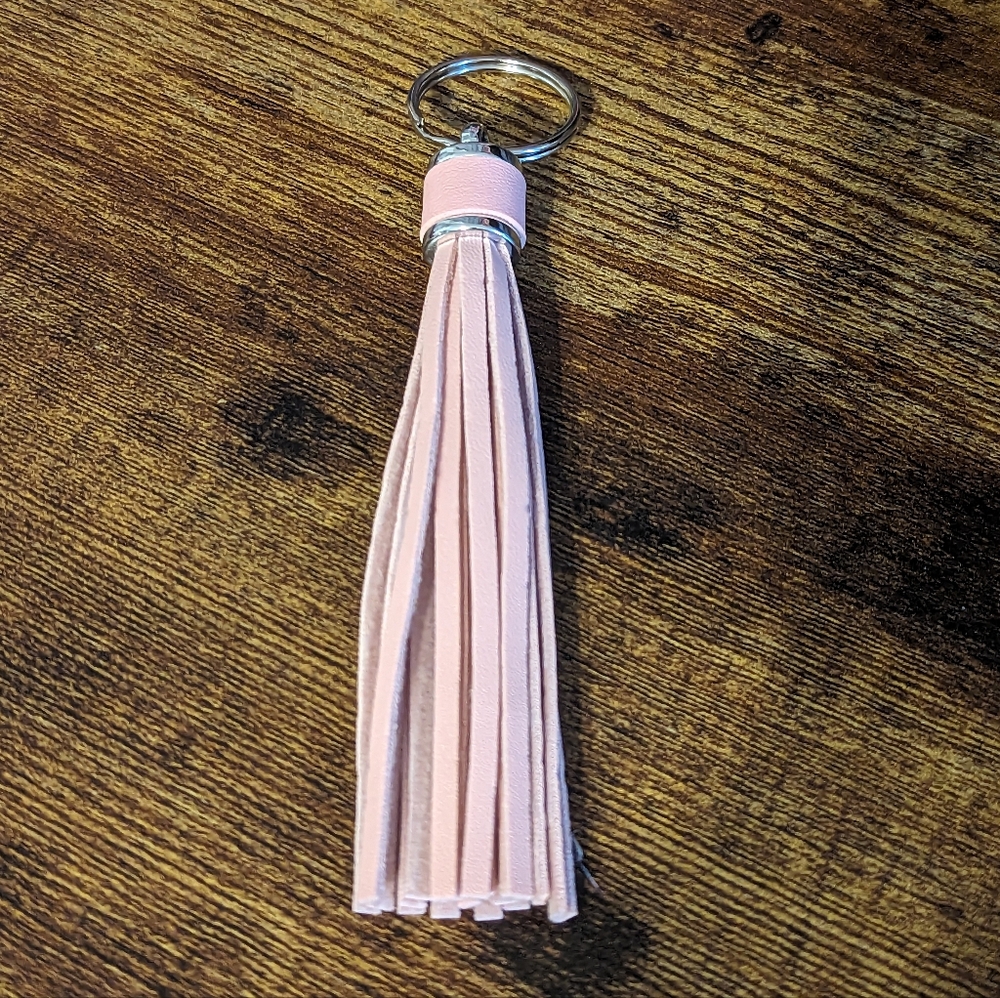 Pink Leather Tassel Keychain NEW!